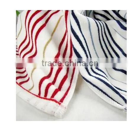 100% cototn two color striped hand towels gym towels