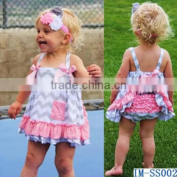 Lovely Infant Baby Girls Ruffled Swing Top Bloomer Outfit Sets IM-SS001