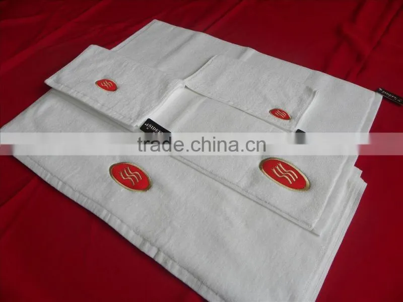 Wholesale Luxury 100 Cotton crowne plaza Hotel white Bath hand face Towel Dobby Bath Towels With Customized embroidery Logo