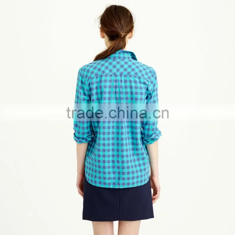 Womens Long Sleeve Fashion Plaid Shirts Tops,Custom Casual Loose Plaid Shirts For Women