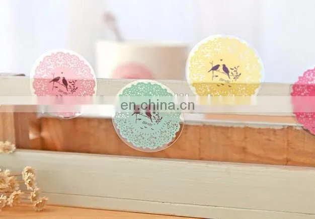 5Color Available Round Lace Gift Box/Bag Label Baking Bag Sealing Sticker Baby Shower Gift Decoration Craft Packing DIY Material