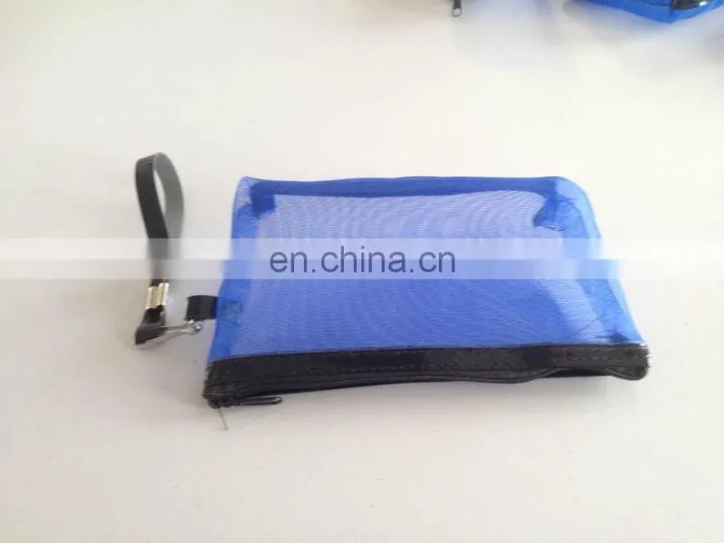 6 Pieces Multi Color Mesh Design Zipper Make Up Bag for Ladies