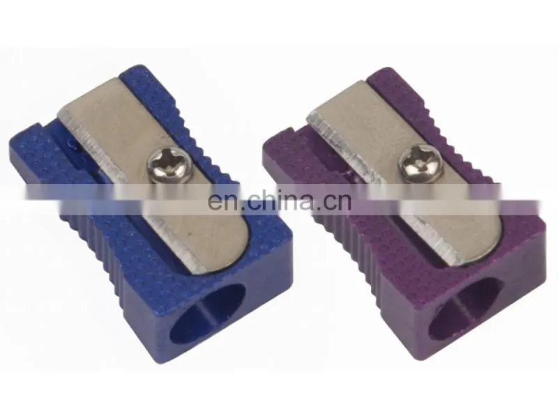 Coloured Aluminum Single Hole Pencil Sharpener in Metallic Rose