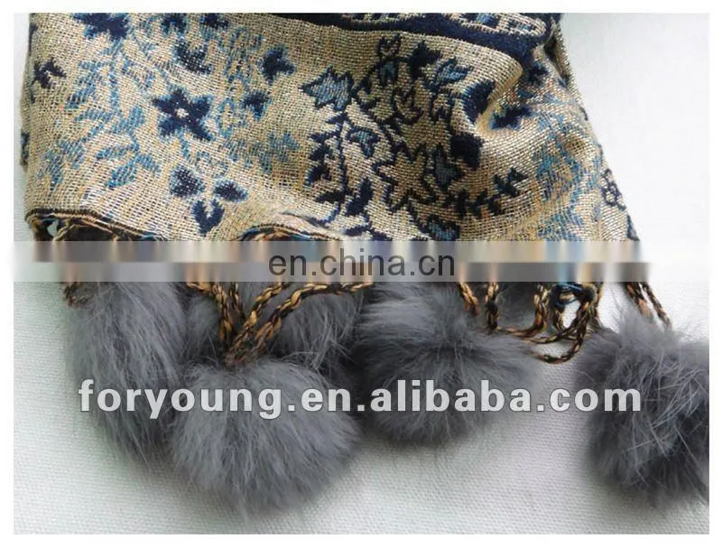 cony hair fringe paisley shawl tippet