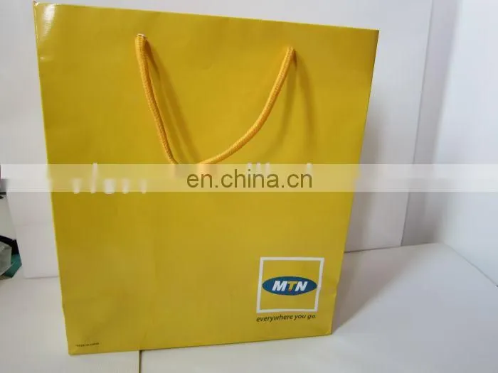 Cheap glossy white shopping paper bag
