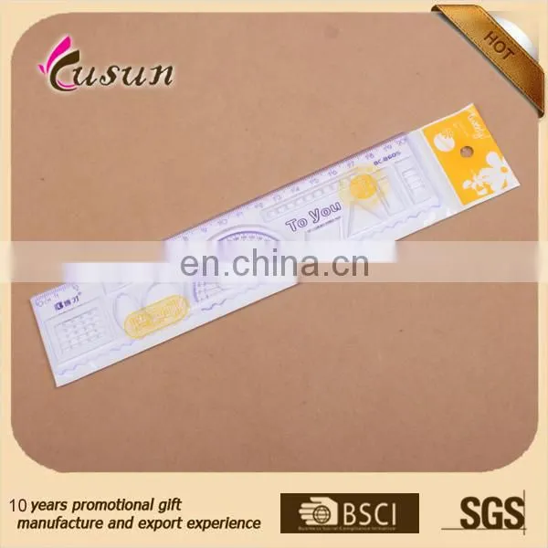 high quality plastic straight ruler with protractor