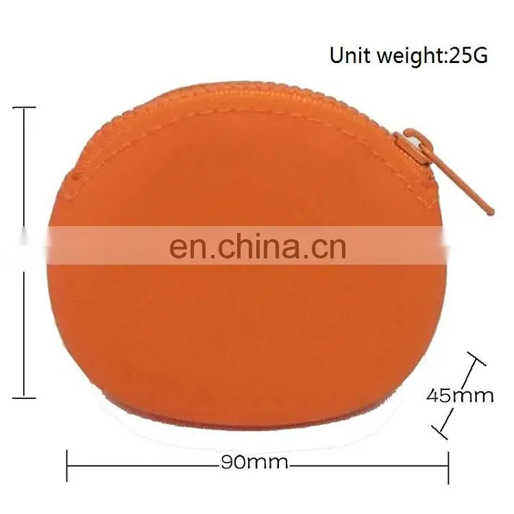 Women Gender Round Key Bags Customized Plain Silicone Coin Purse Wallets