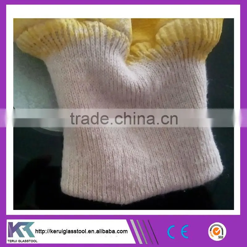 High quality double-faced yellow rubber protective safety working gloves manufacturer price (V052)