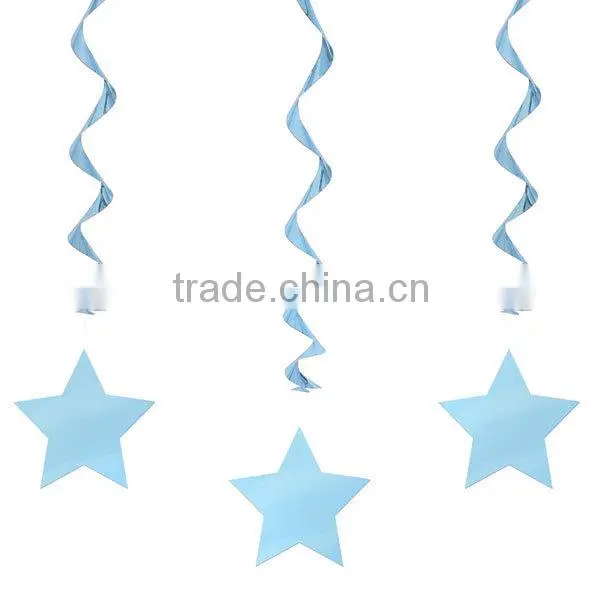 Metallic Dangling Silver Star Swirls /Silver Star Hanging Decoration /Wall Decoration SD057