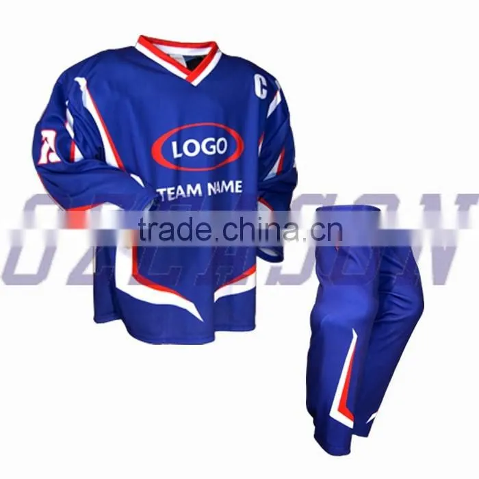 Hot sale custom design sublimation hockey jerseys matched ice hockey socks