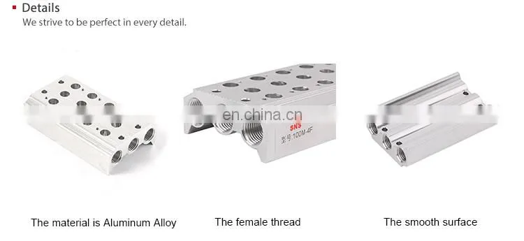 SNS Manifold Series Air Pneumatic Aluminum Alloy Solenoid Valve Base Manifold Block