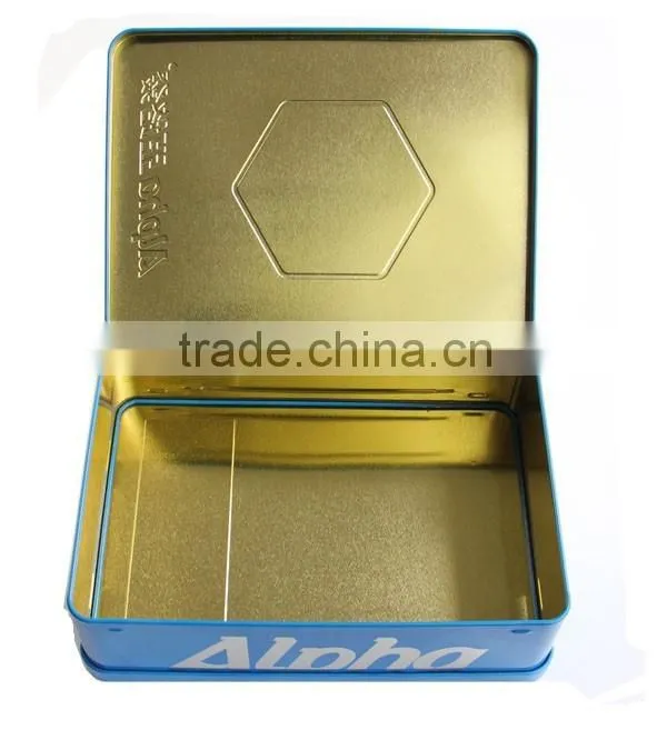 Square Cosmetic Giftable Tin Container with hinge