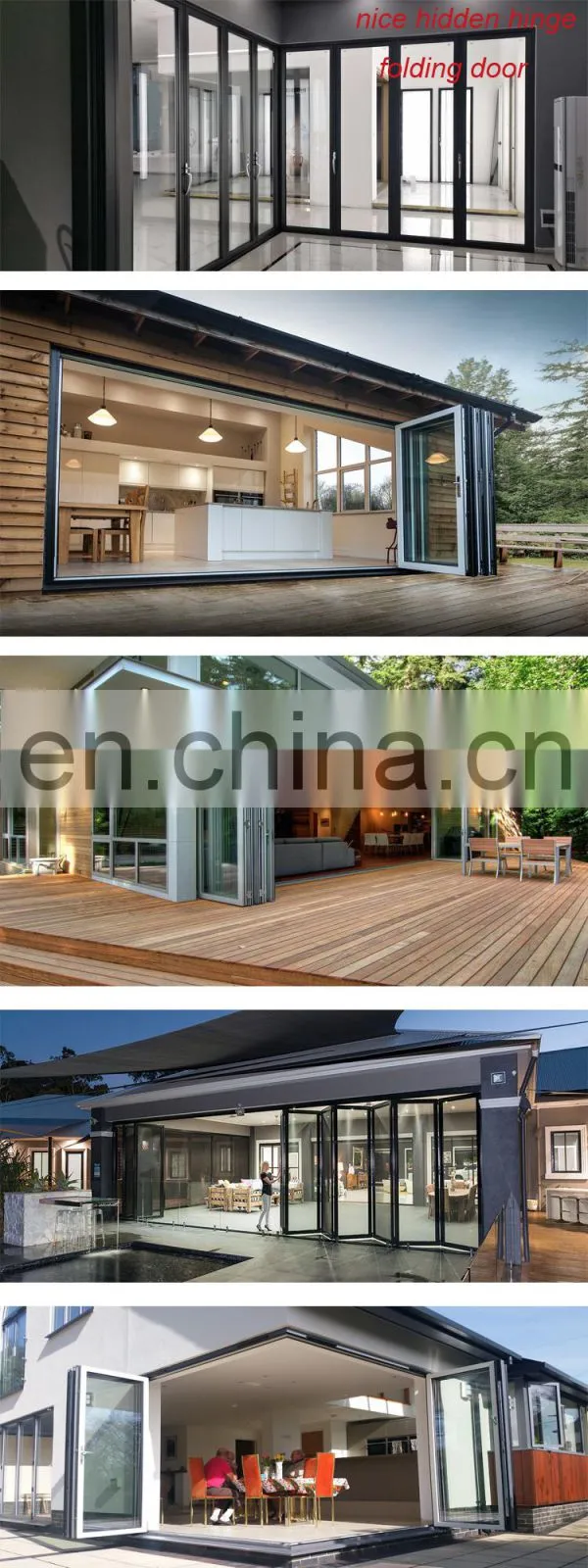 china aluminum door for external price aluminium bi-folding glass door