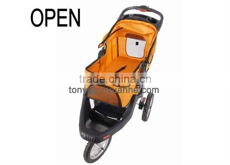 3Wheel Deluxe Jogging Pet Stroller W/12" Terrain EVA Tires Black trim
