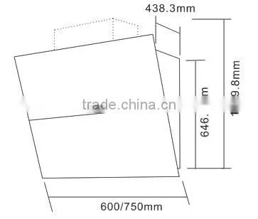 60cm flat kitchen ductless range hood/cooker hood