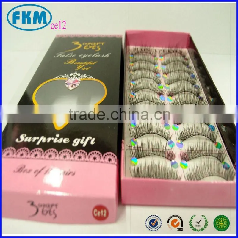 Korean Style High Quality False Eyelash 10 pairs Model 218 pink packing box