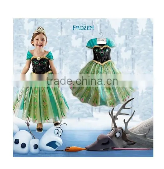 wholesale JUNHOU BRAND cheap 2015 Frozen Elsa Dress With Rhino