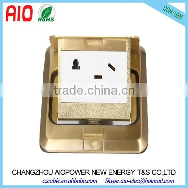 120X120mm Two Door Soft Start Universal 3 Pin Power socket + 3 Pin XLR Plug Floor Socket