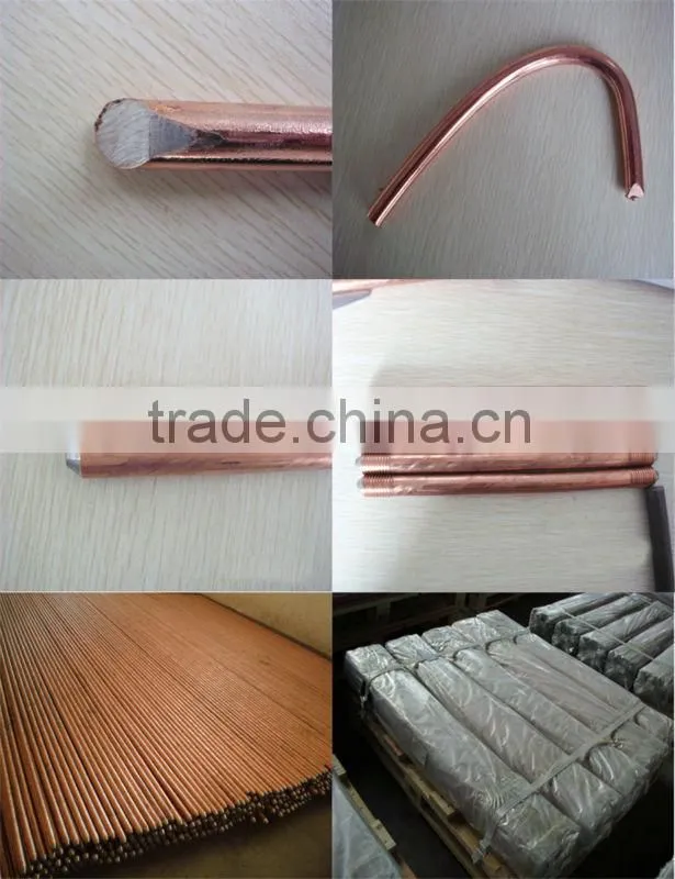 High Quality customized Copper clad Steel Earth Rod,grounding rod with copper plated