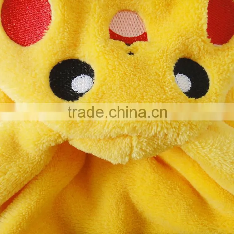 Dog Pikachu Apparels with Double Sided Coral Fleece Material fit for Spring Autumn and Winter