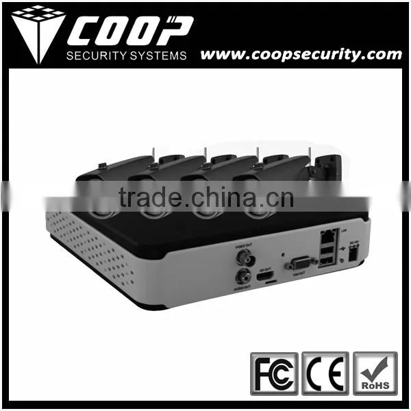 Onvif 960P Megapixel Webcam Cameras POE Wireless H.264 4CH NVR Kits