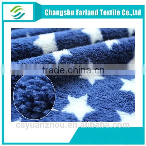 star printing fleece fabric for shoes