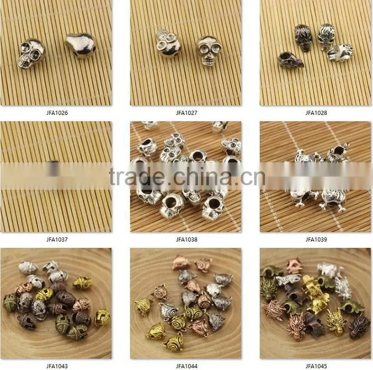 JFA1047 Silver gold rose gold plated metal laughing buddha head beads