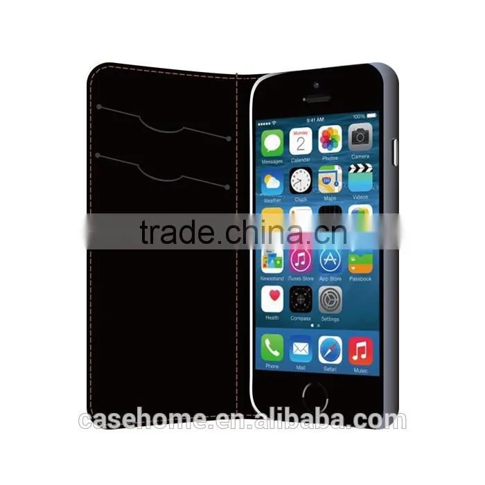 Custom Hand Made Flip Leather Case for iphone SE