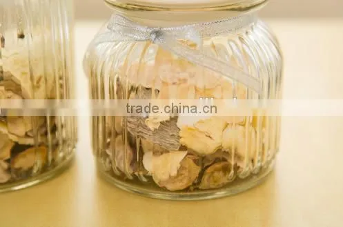 Glass storage glass canister jars for dried fruit flower tea / glass tea tin / glass pot