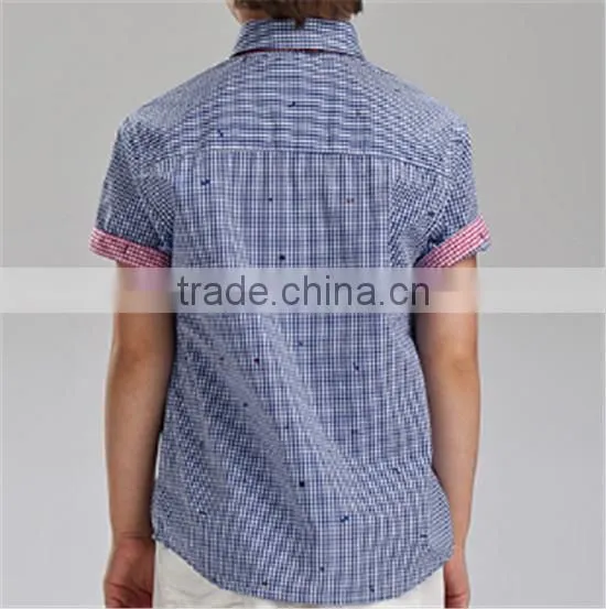 short sleeve shirts kid garment fashion formal cotten collar children bow-tie gentlemen boy shirt kid clothes