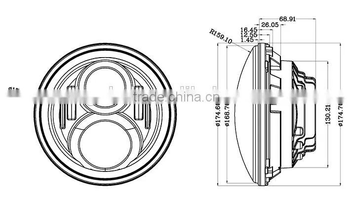 New arrival and Smart design 50W 7 inch led headlight for Jeep vehicles
