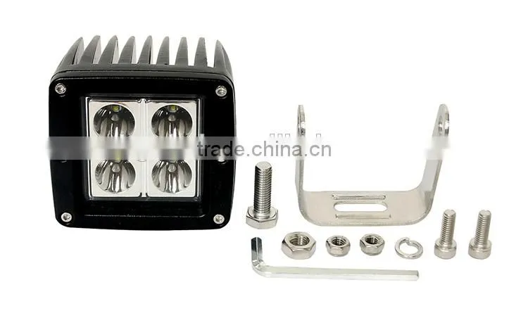 Portable 12w 12v led flood work light for motocycle driving