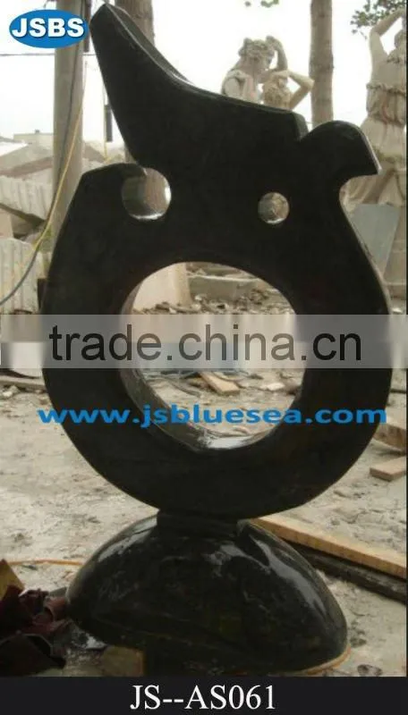 Black marble abstract carving for garden decoration