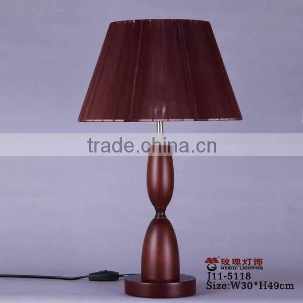 modern solid wooden hotel table lamp