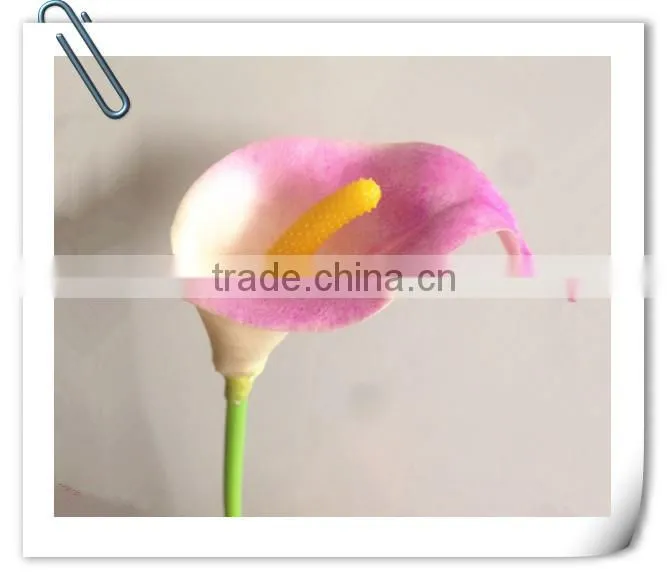 Made hand decoration indoor and outdoor pink real touch callas