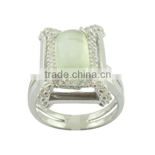 fashion Rose Quartz/silver jewelry ring