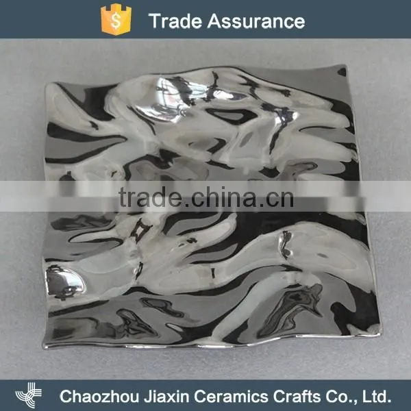 Exquisite square porcelain fashionable cheap snack dish