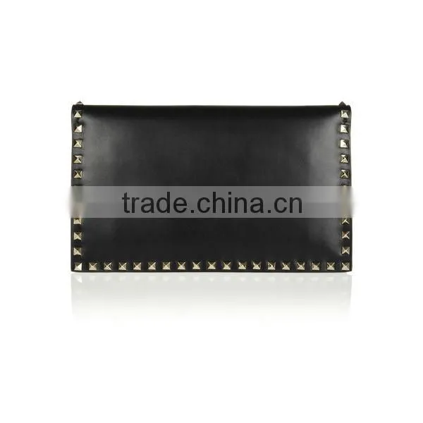 3719-2015 black PU leather high quality ladies clutch bag