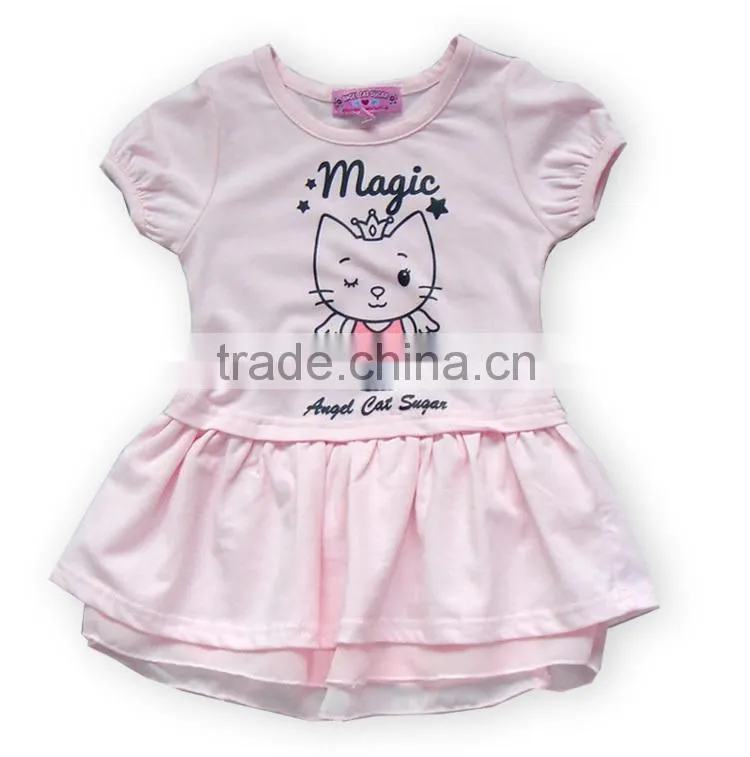 SUMMER GIRL'S DRESS 100 % COTTON. SHORT SLEEVE GIRLS DRESS OEM/ODM TOP BRAND