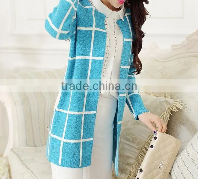 2014 hot sale new launch multi-colored long-sleeve woolen cardigan chic sweater