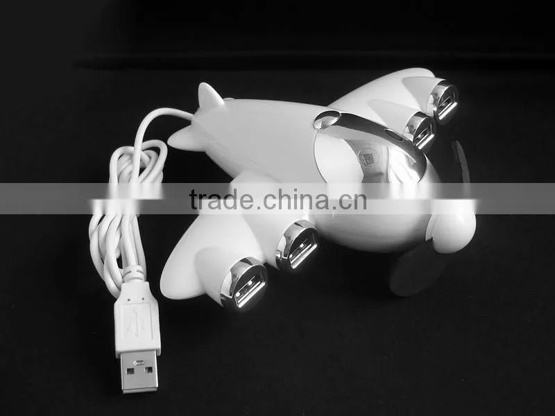 USB 2.0 Interface Type Airplane Shape USB Hub with Fan 4 Port USB Hub