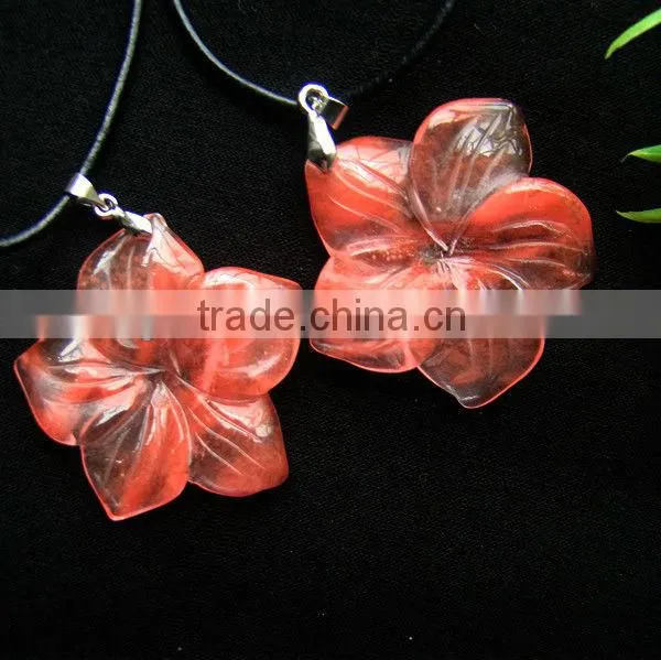wholesale red glass artificial flower pendant handicrafts