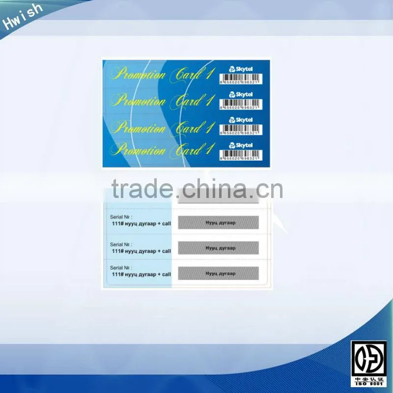 phone scratch calling card
