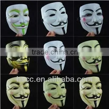 Newest Fashion Rainbow Color Plastic V for Vendetta Guy Fawkes Mask For Wholesale