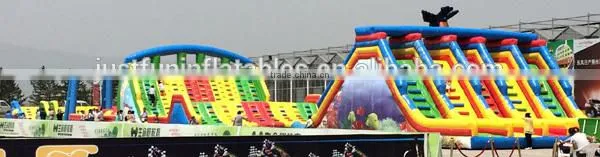 5 lanes amazing mega inflatable games, adult obstacle course game