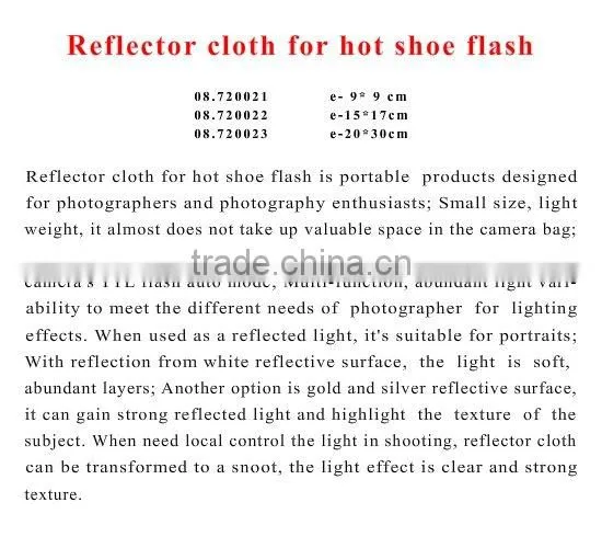 Photographic Spare Parts Reflector Cloth for Hot Shoe Flash