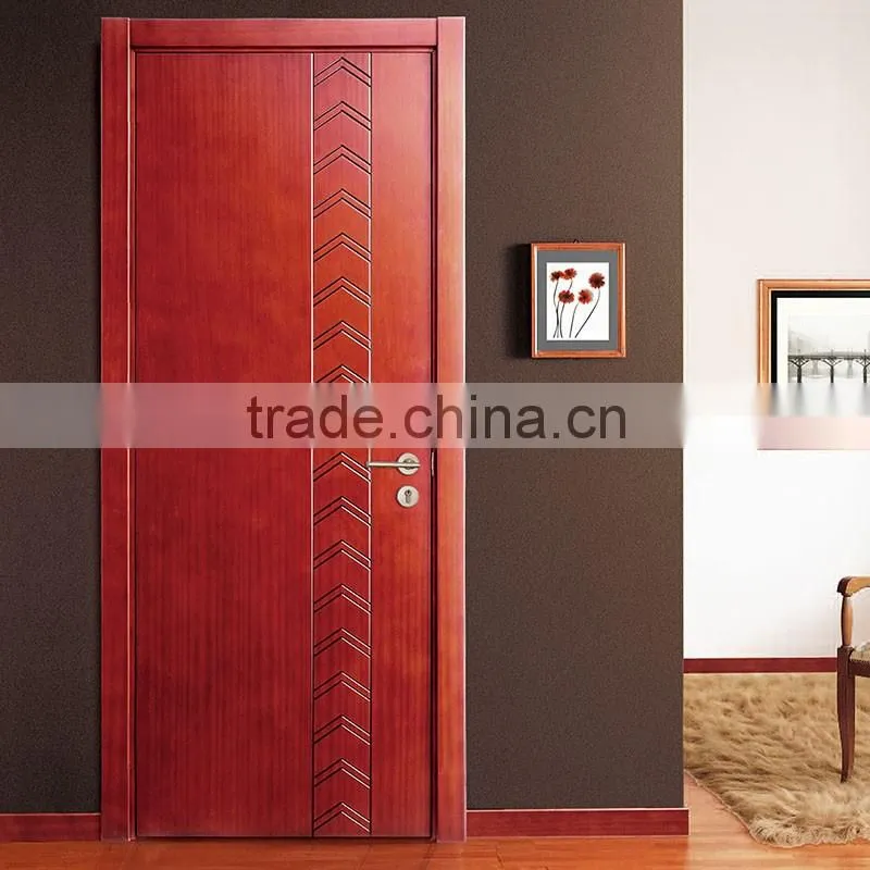 2015 New Design Golden Teak Wood Lacquer Finish Swing Security Door