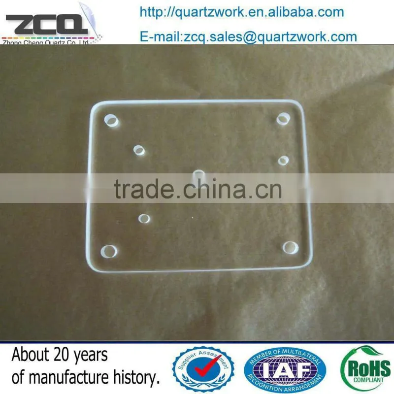 Polished fused silica glass Quartz Glass Discs with Holes