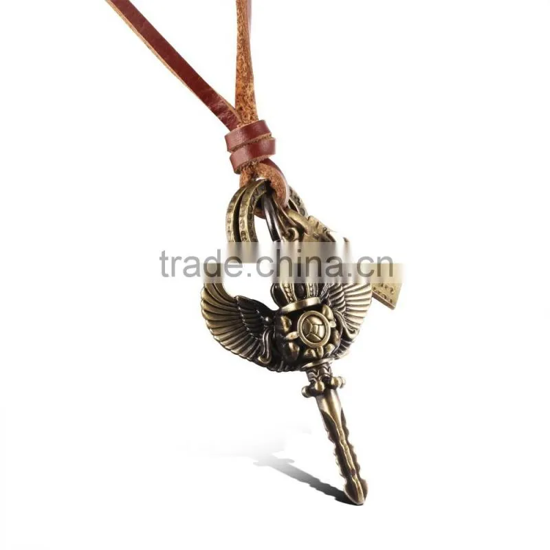 new products 2016 bronze charming magical key charms pendant with wing for men