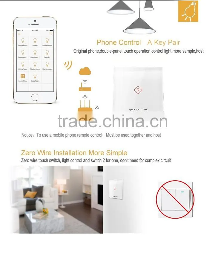 Wireless Touch zigbee smart home light control system Switch light control system